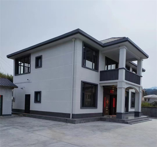 北京平谷區農村自建房二層別墅外墻仿石漆案例